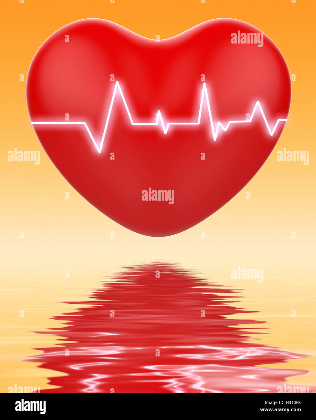 Electro On Heart Displays Cardiology Or Heart Health Stock Photo Alamy