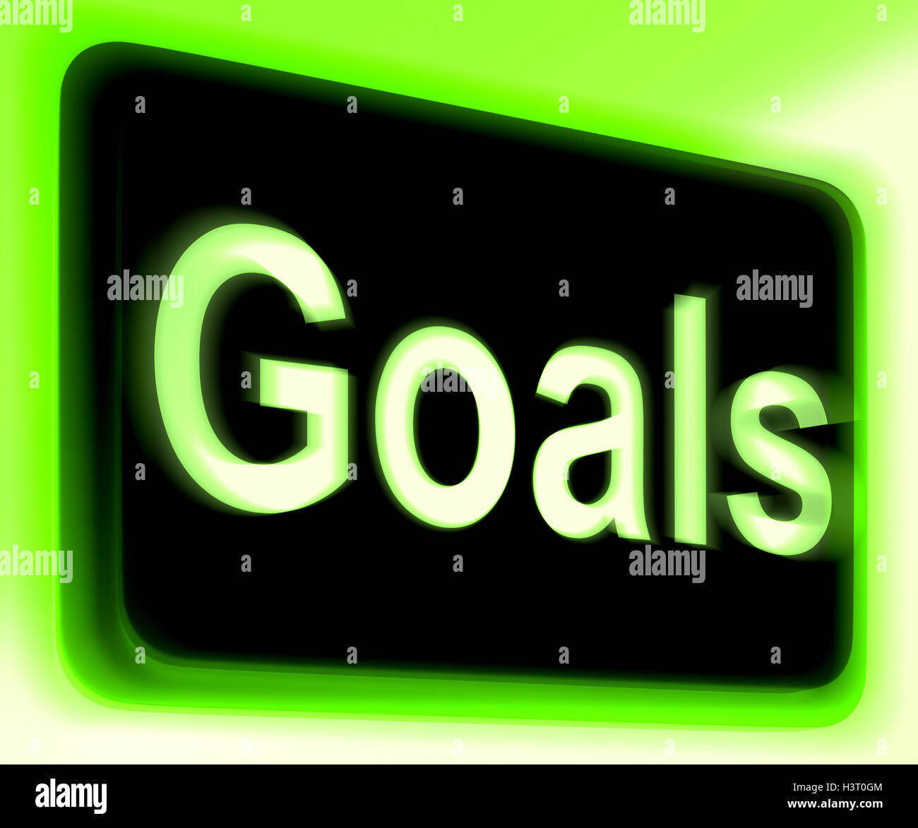 Goals Sign Shows Aims Objectives Or Aspirations Stock Photo - Alamy