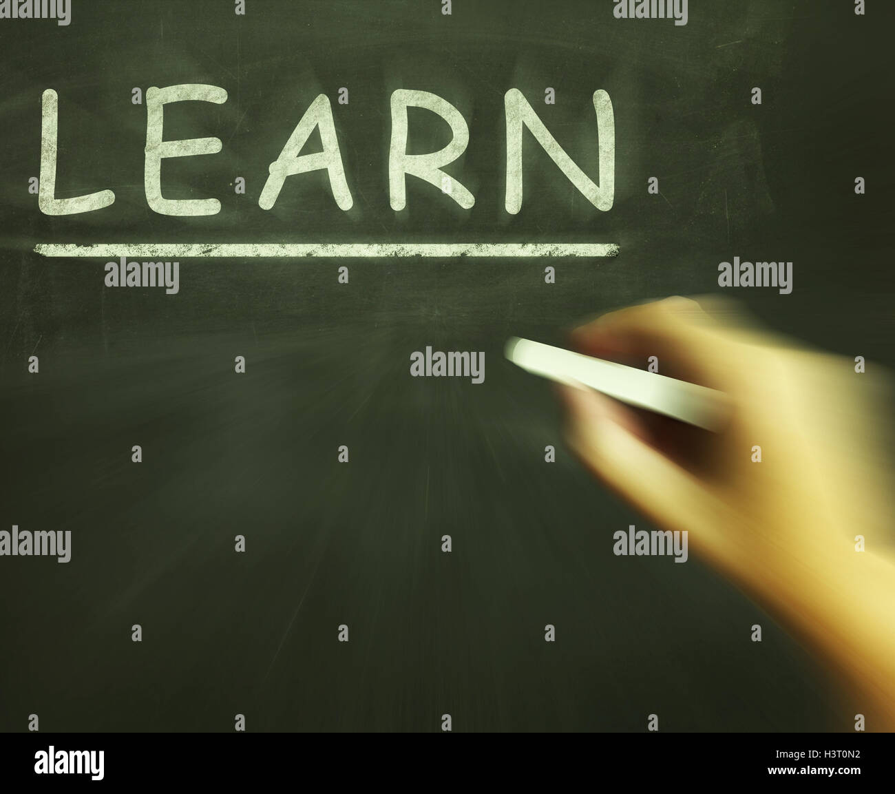 Learn Chalk Means Student Education And Subjects Stock Photo
