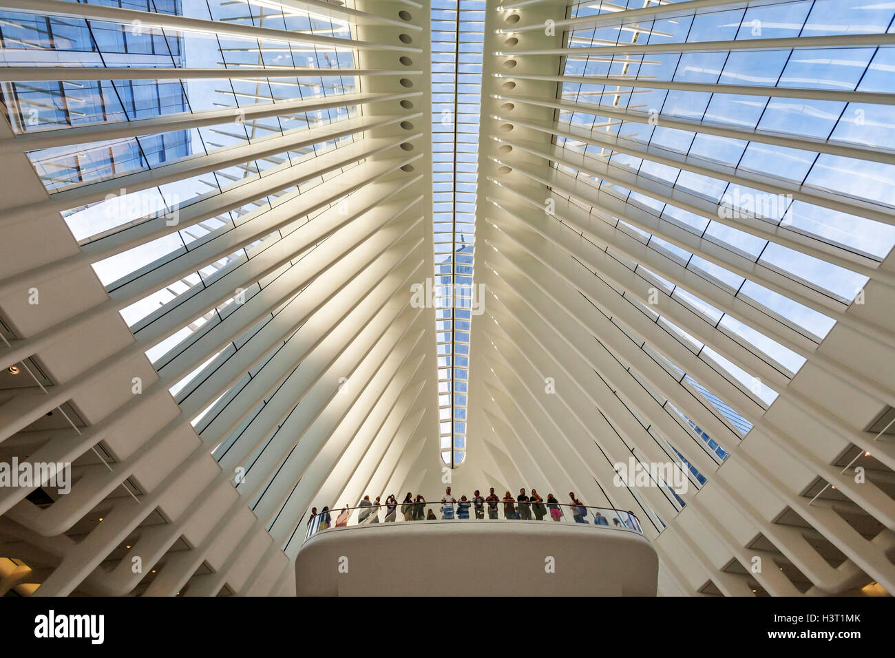 Interior view of the Freedom Tower World Trade Center Transportation Transit Hub and Center. Stock Photo