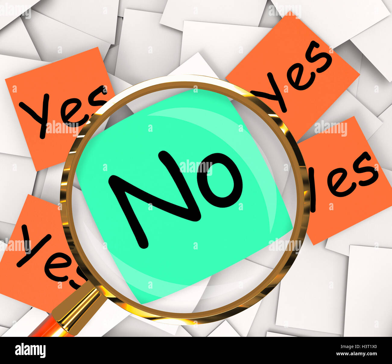 Yes No Post-It Papers Show Affirmative Or Negative Stock Photo