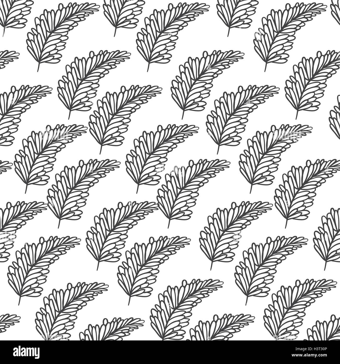 pattern silhouette branch with multiple leaves Stock Vector Image & Art ...