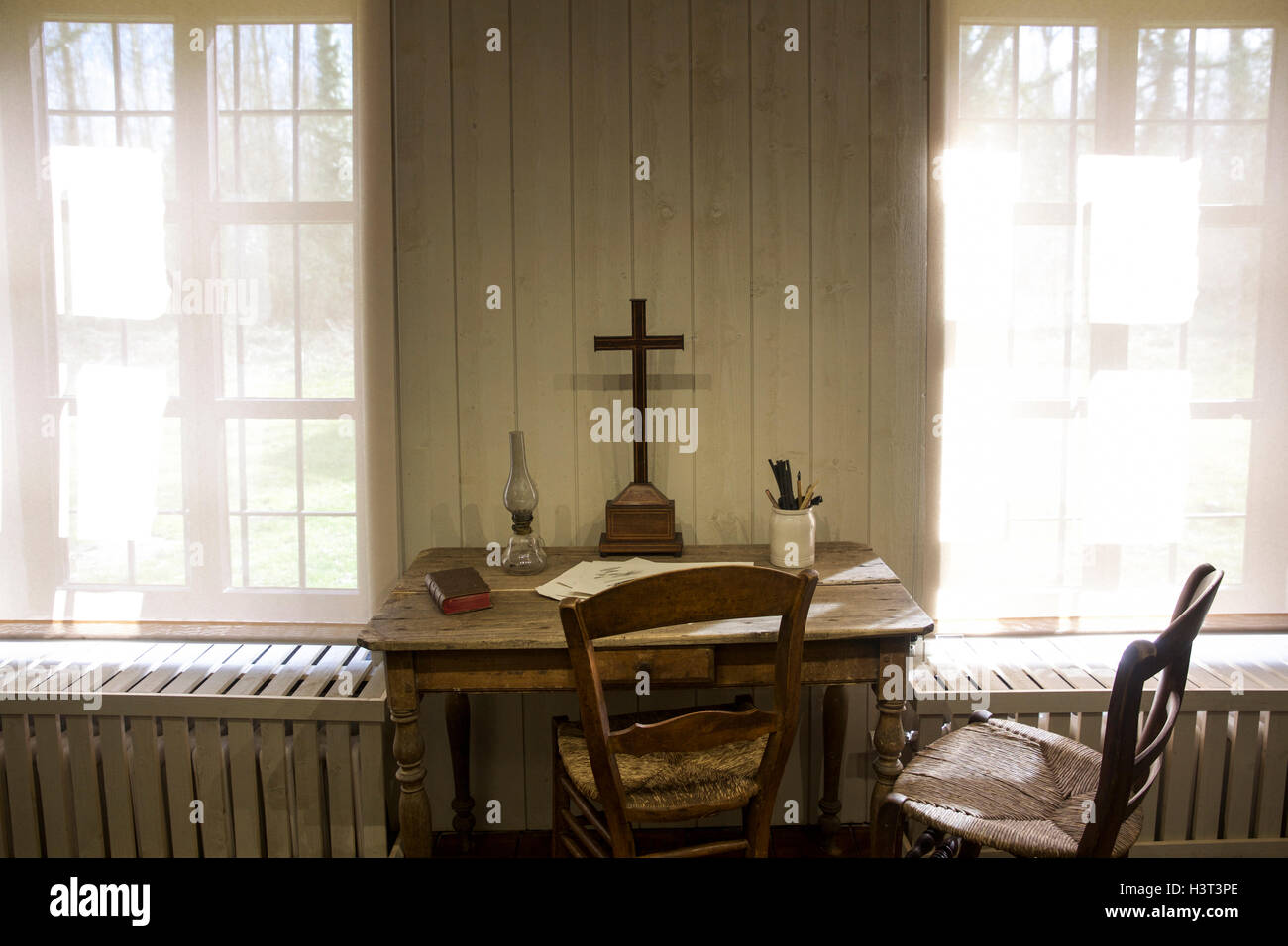 The house where Vincent Van Gogh lived in Cuesmes (near Mons, Belgium) in 1880. While living here Van Gogh Stock Photo