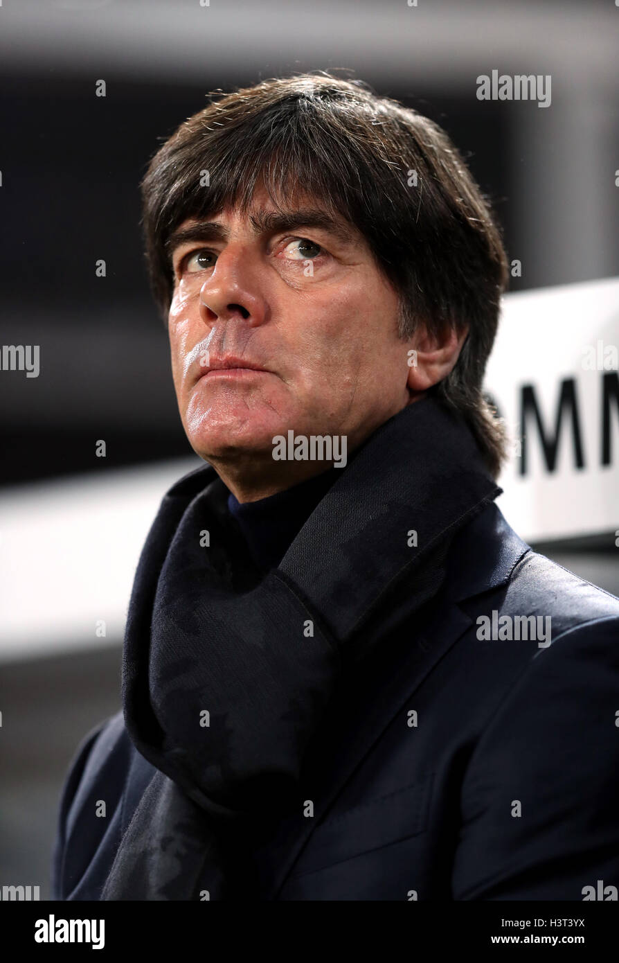 Germany's manager Joachim Low during the 2018 FIFA World Cup Qualifying match at the HDI Arena, Hannover. Stock Photo