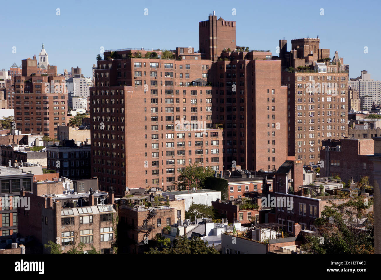Old brick high rises in lower Manhattan's Meatpacking District. Chelsea ...