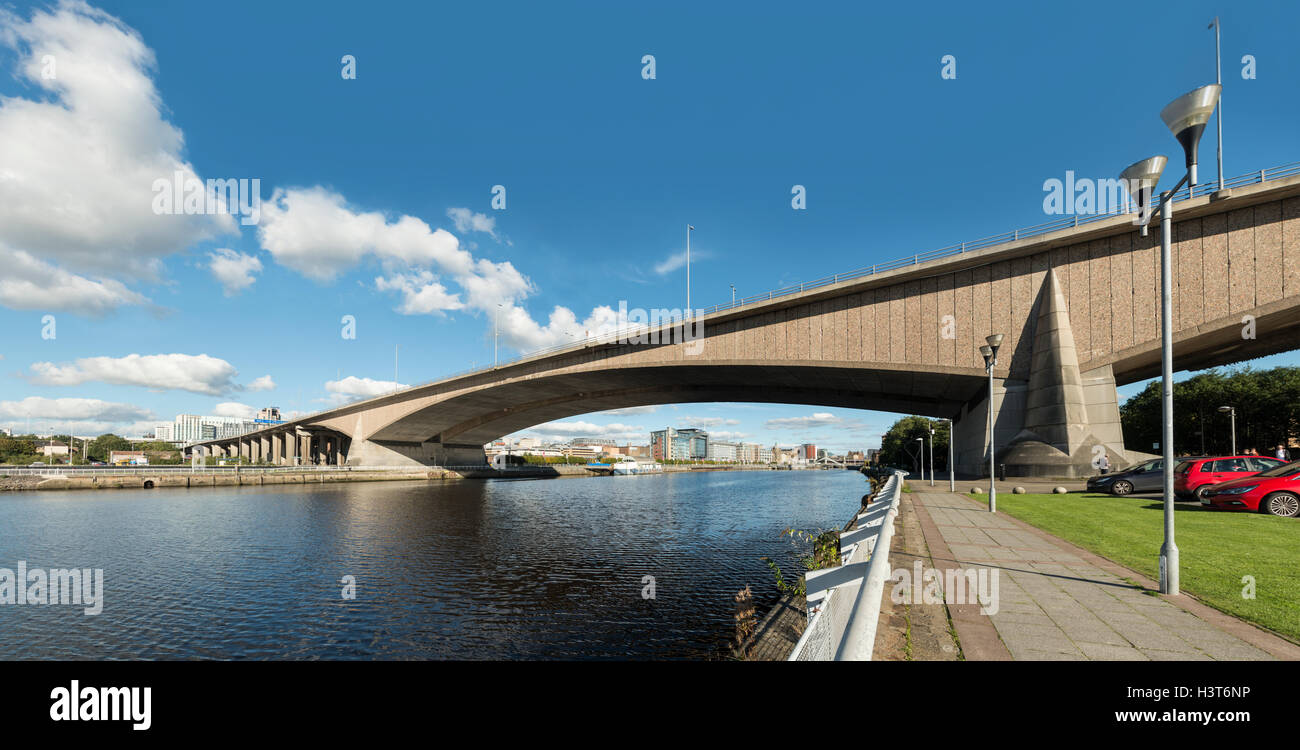 Kingston Bridge over River Clyde in Glasgow,Scotland,UK, Stock Photo