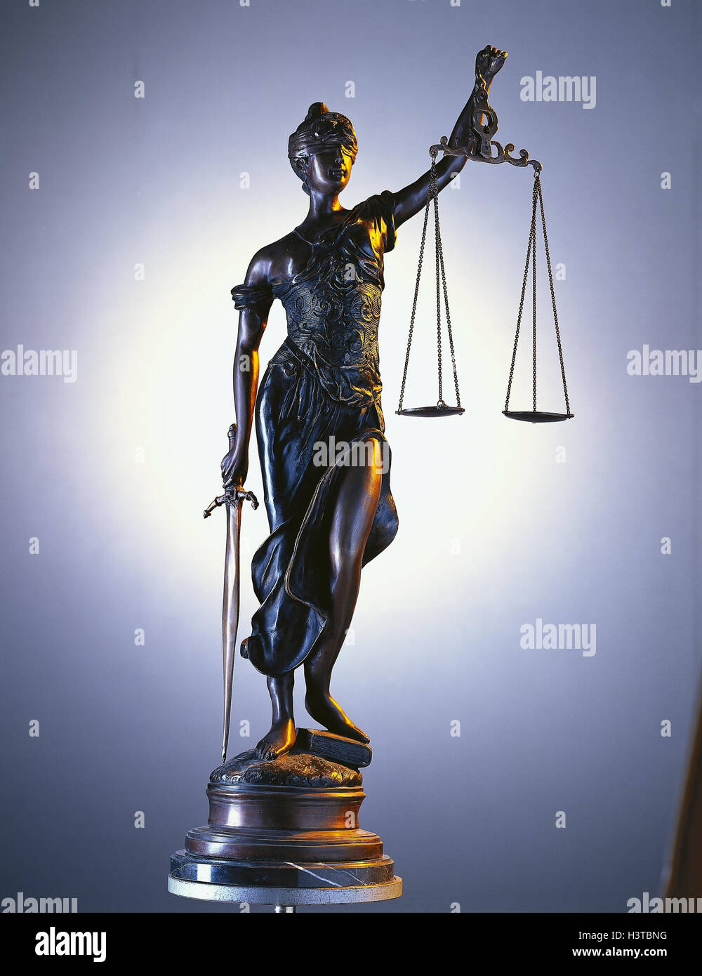 Statue, Justice, right, judicature, justice, goddess, ancient Roman, Iustitia, product photography, Still life Stock Photo
