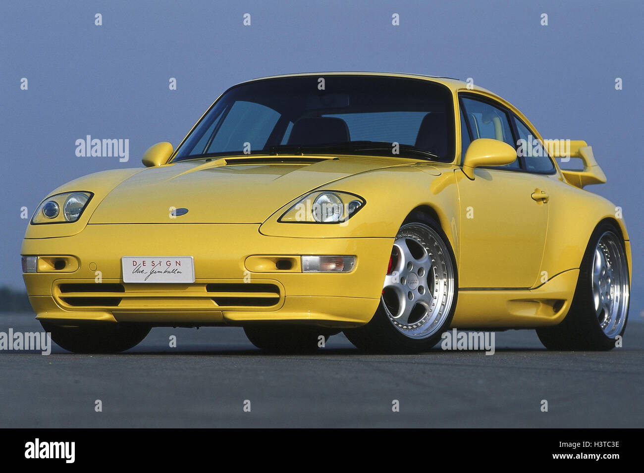 Gemballa, yellow, Porsche, Turbo traffic, car, car, passenger car, means transportation, vehicle, autotype, carriage, new carriage, expensive, exclusiv, quickness, HP, racing car, sports car, sports car Stock Photo