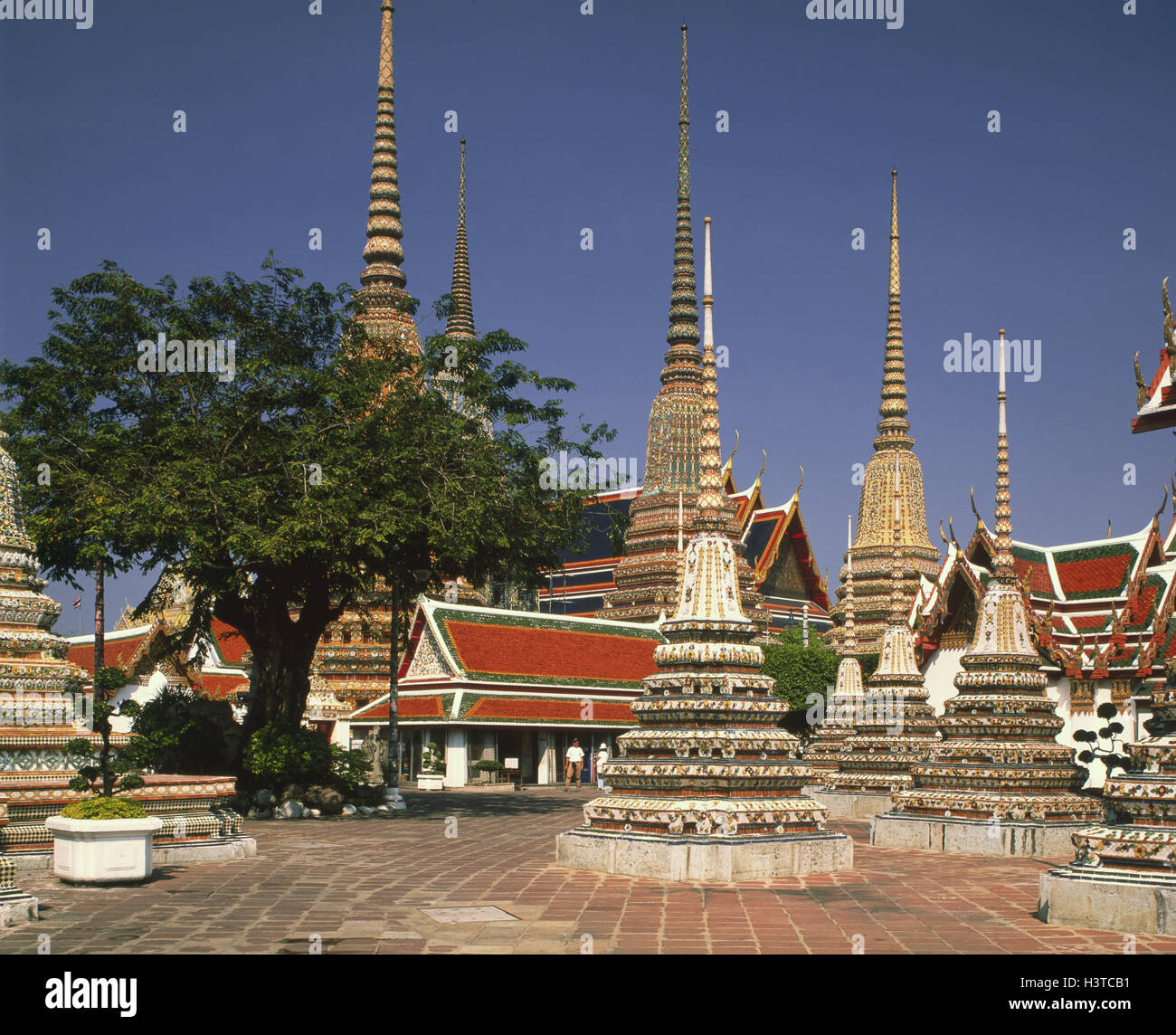 Thailand, Bangkok, Wat Pho, Wat Chetuphon, temple architecture, cloister, national university, place of interest, architecture, architecture Stock Photo