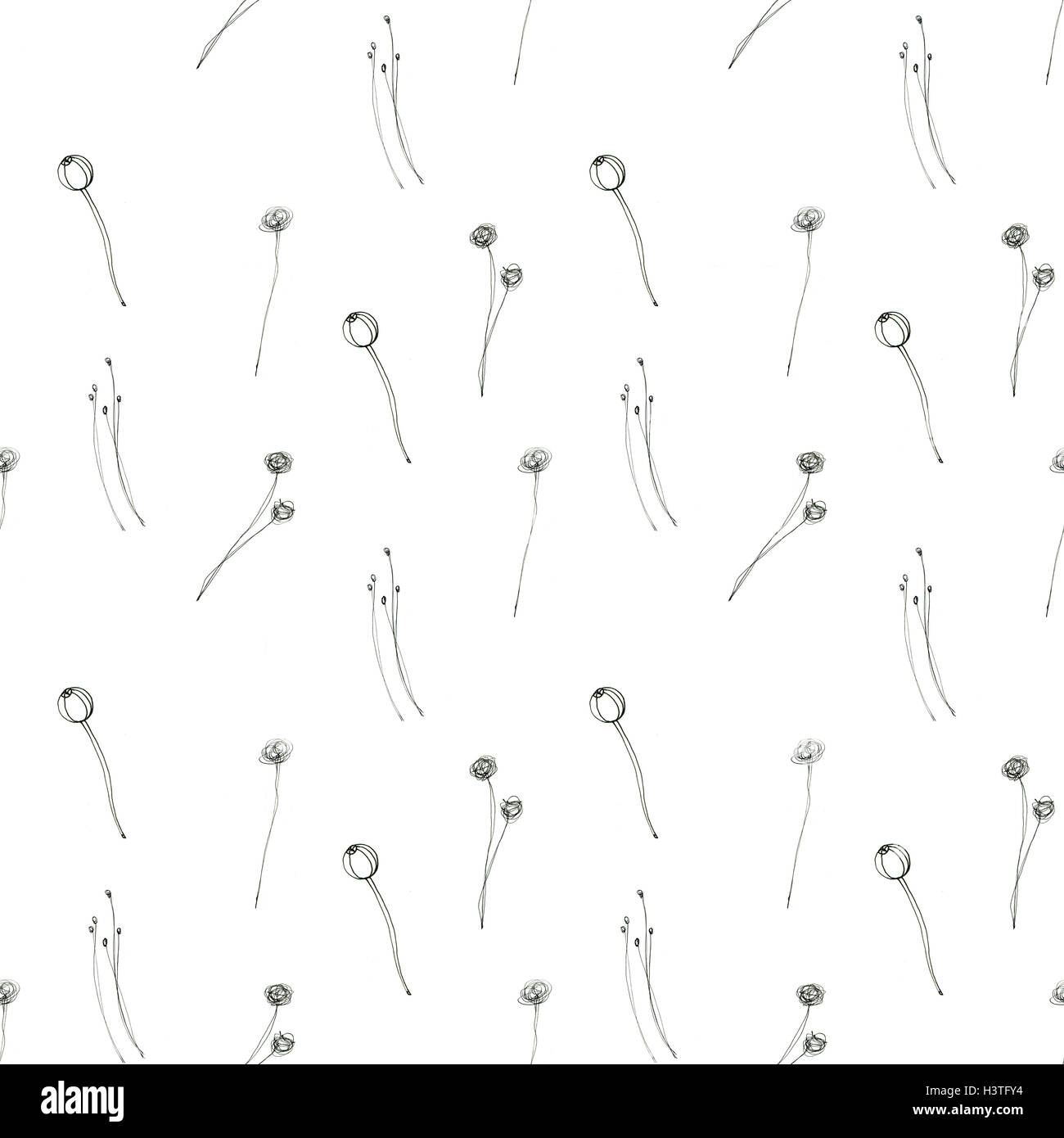 Seamless floral with abstract black and white flowers Stock Photo - Alamy