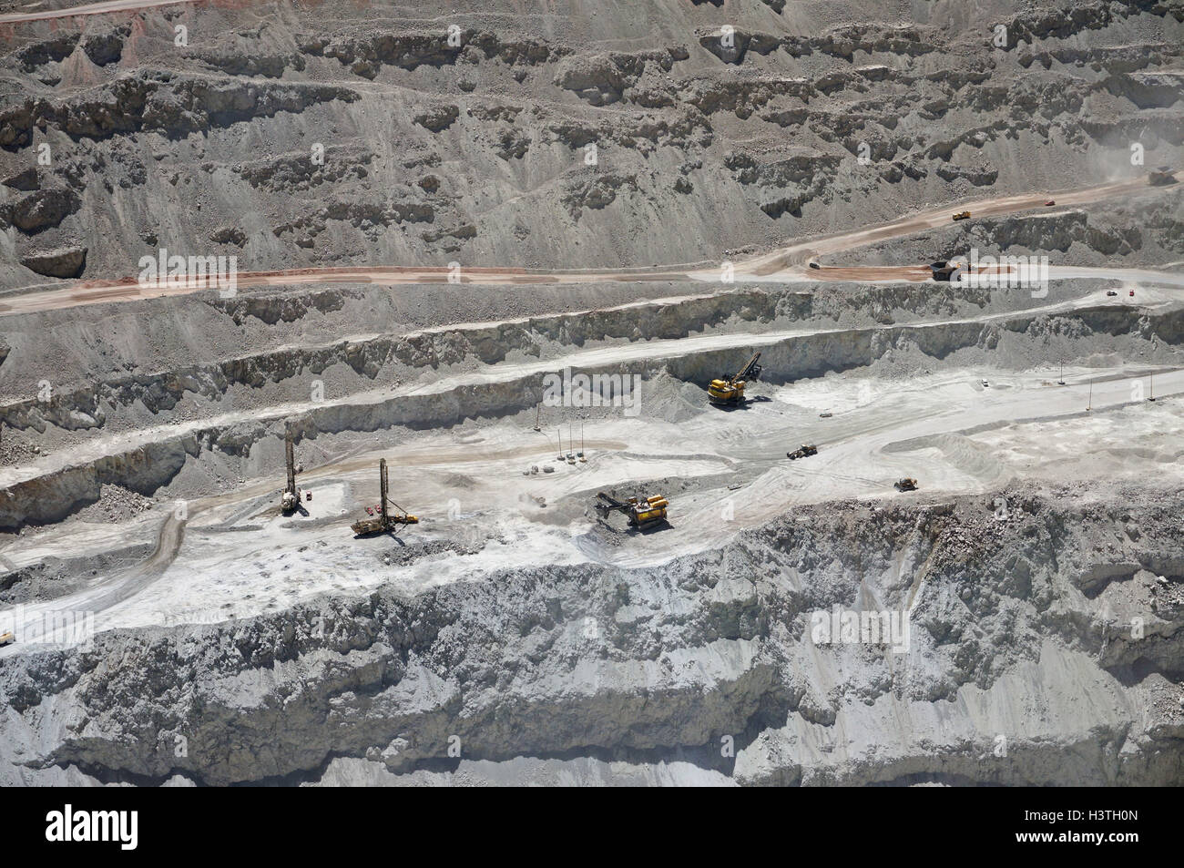 Chuquicamata, the second biggest open pit copper mine in the world, Atacama, Chile Stock Photo