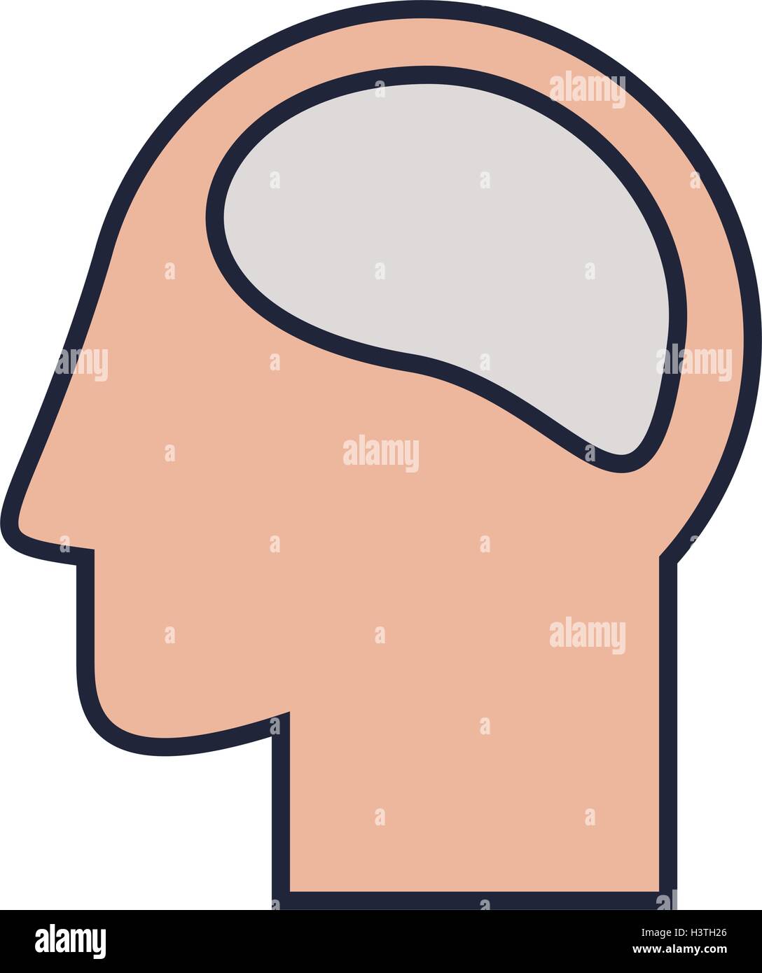 Silhouette head and human brain colorful Stock Vector Image & Art - Alamy