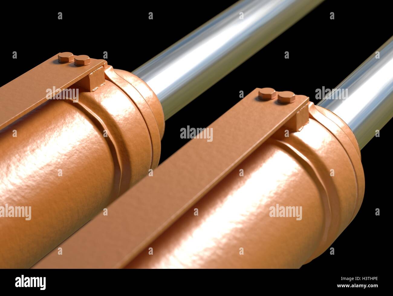 machine piston hydraulic system industrial 3d illustration Stock Photo ...