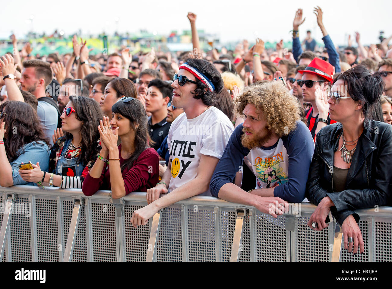 BARCELONA - MAY 29: People at Primavera Sound 2015 Festival on May 29, 2015 in Barcelona, Spain. Stock Photo