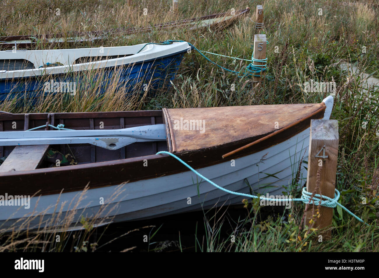 Fishing and rowing boats on Lough Currane, Waterville, Ring of Kerry, Ireland Stock Photo