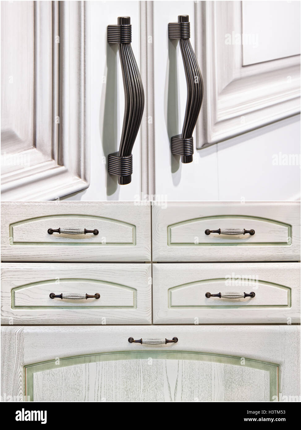 silver handles on doors Stock Photo Alamy