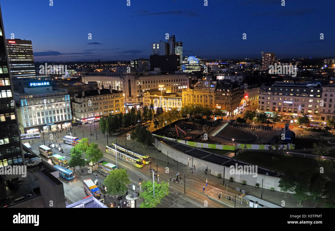 Manchester City night panorama, Lancashire,England, daytime Stock Photo