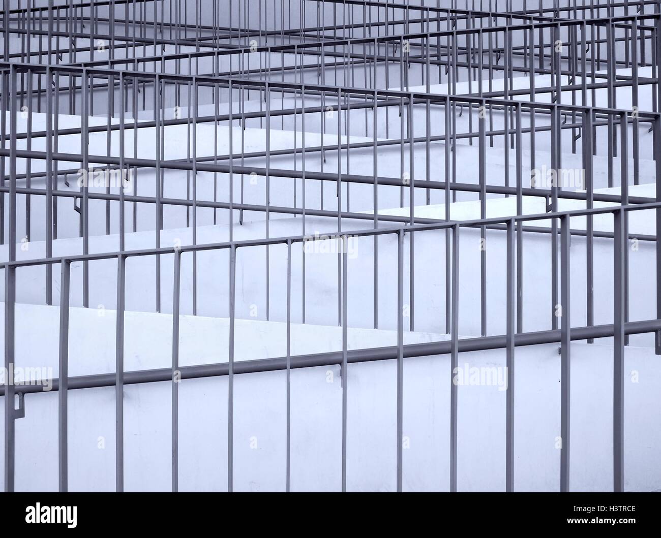 Abstract pattern formed by a zigzag staircase Stock Photo