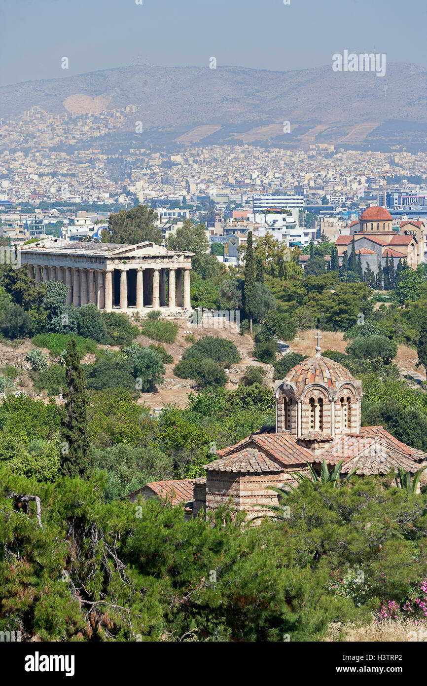 Temple of Hephaestus, The Church of the Holy Apostles, Holy Apostles of Solaki, Agii Apostoli, Athens, Greece Stock Photo