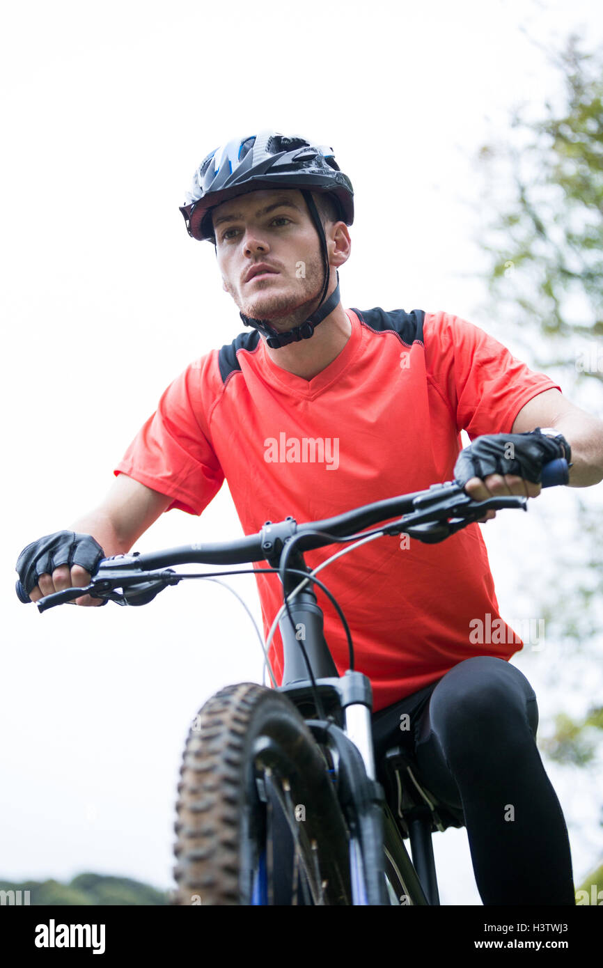 Male cyclist cycling in countryside Stock Photo - Alamy