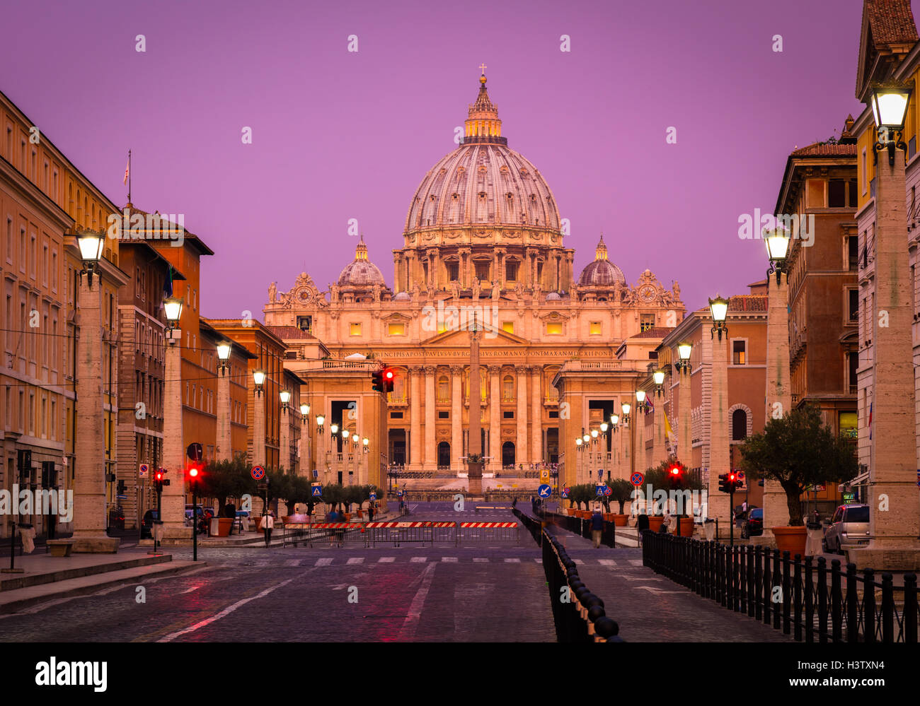 St. Peter's Basilica is a Late Renaissance church located within the Vatican City. Stock Photo