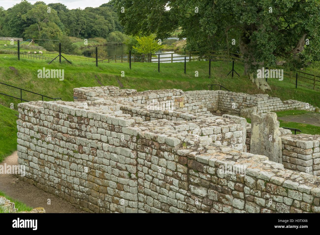 Bath House, Chesters Roman Fort, Northumberland, England Stock Photo