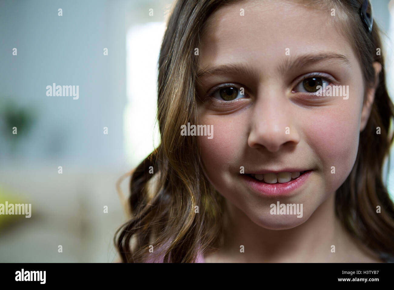 Portrait of girl at home Stock Photo Alamy