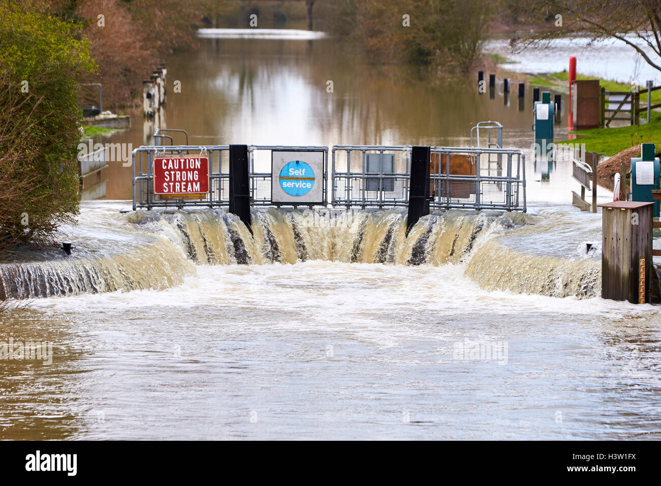 Floods in Oxfordshire in February 2014 Stock Photo