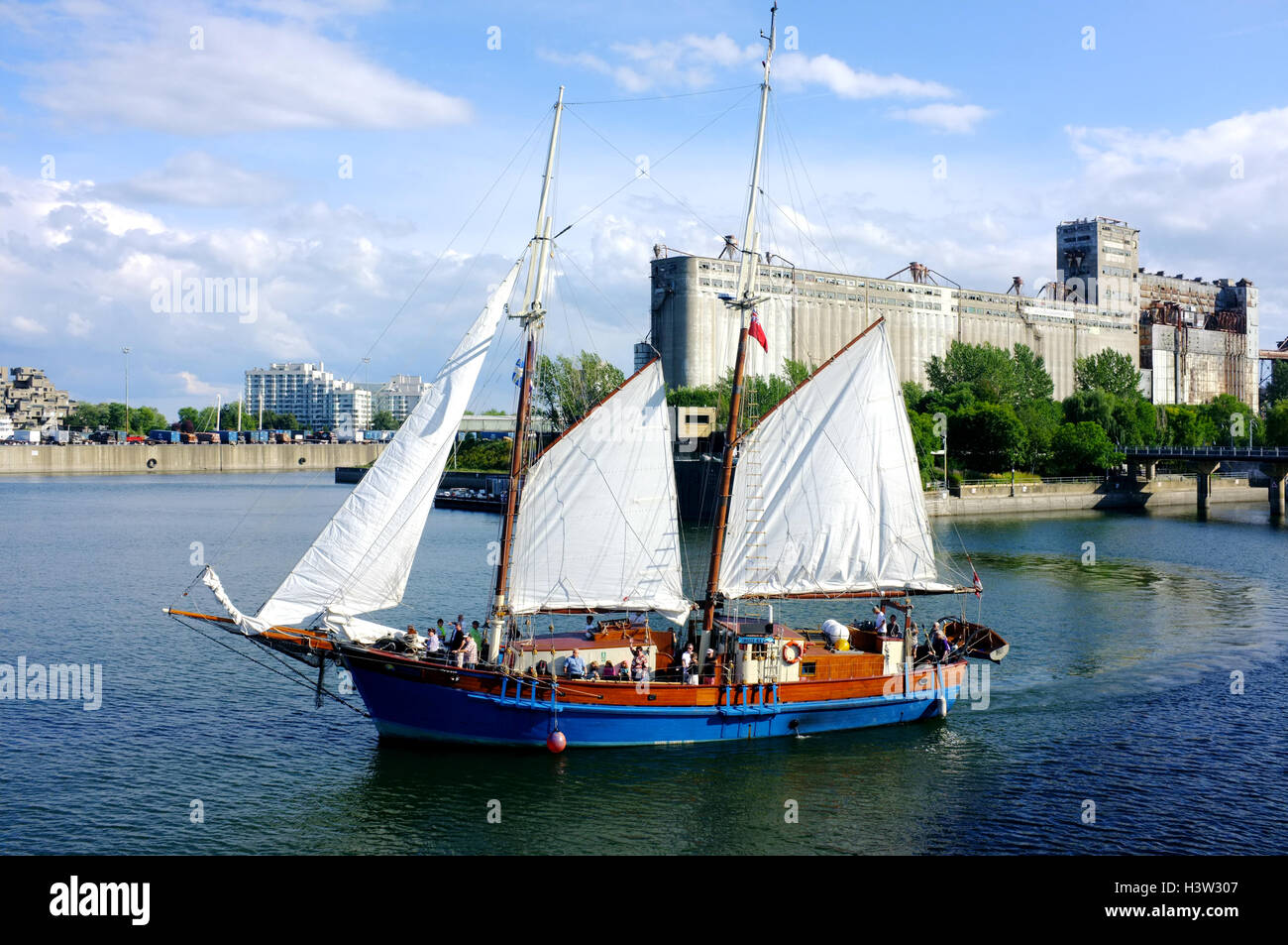 A sailing ship in Montreal Harbour, Quebec, Canada Stock Photo Alamy