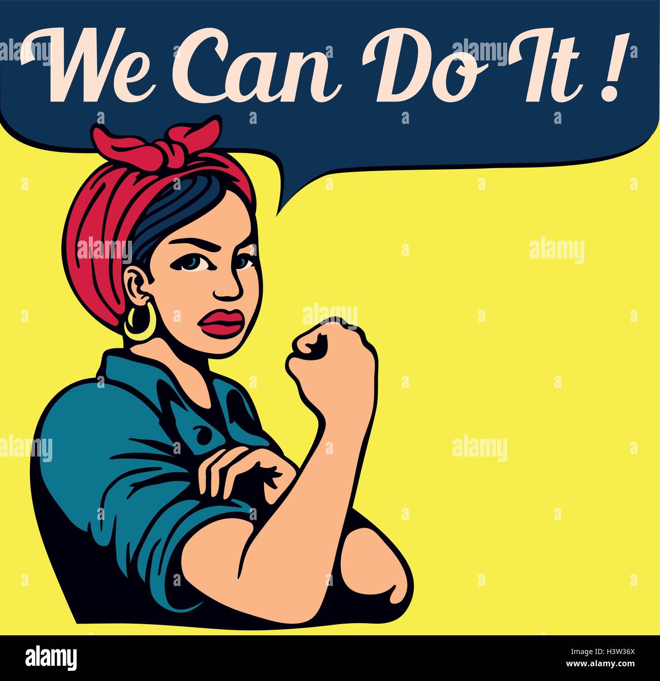 Feminist iconic woman rolling up her sleeves, women's liberation, gender  equality, female power, vintage poster, we can do it! Stock Vector Image &  Art - Alamy