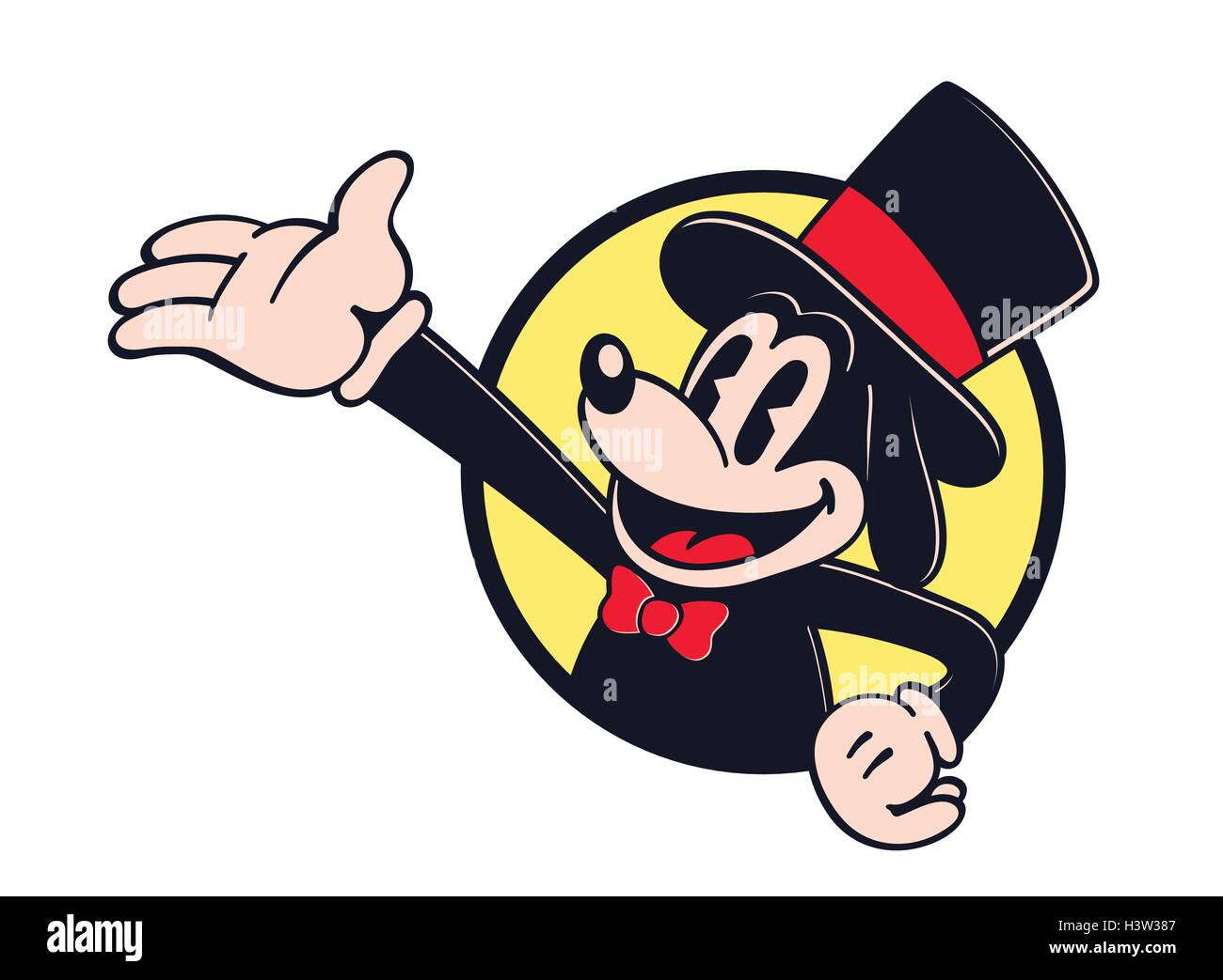 vintage toons: retro cartoon character presenter or entertainer showing something Stock Vector