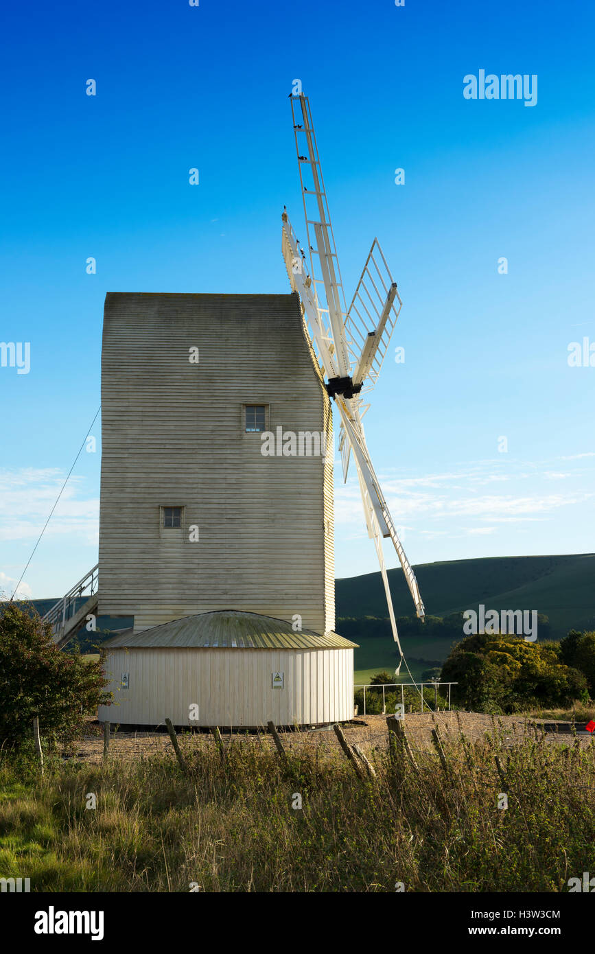 The restored Ashcombe windmill, now a private residence, Kingston near Lewes, East Sussex, England, UK Stock Photo