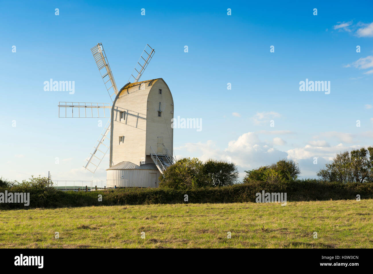 Ashcombe windmill to the east of the village of Kingston near Lewes, East Sussex, England, UK Stock Photo