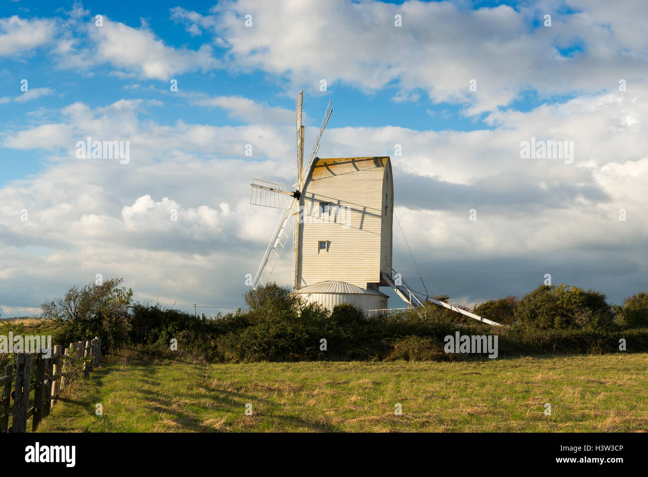Ashcombe windmill to the east of the village of Kingston near Lewes, East Sussex, UK Stock Photo