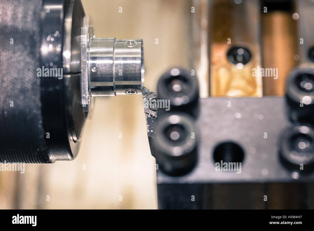 Feature of CNC machine tool cutting parts Stock Photo - Alamy