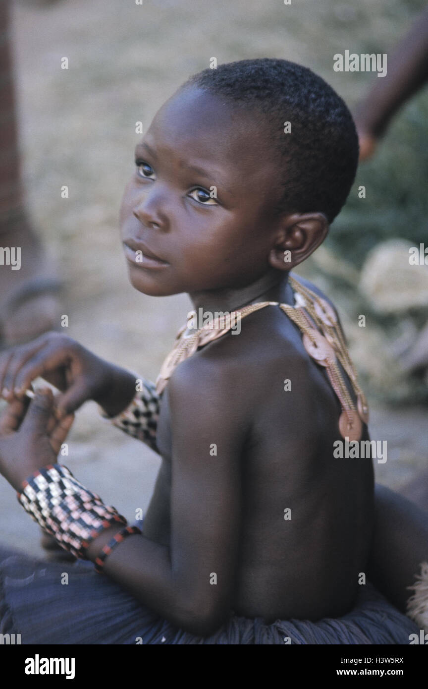 Africa Kenya Boy Non White Half Portrait Outside Child Stock