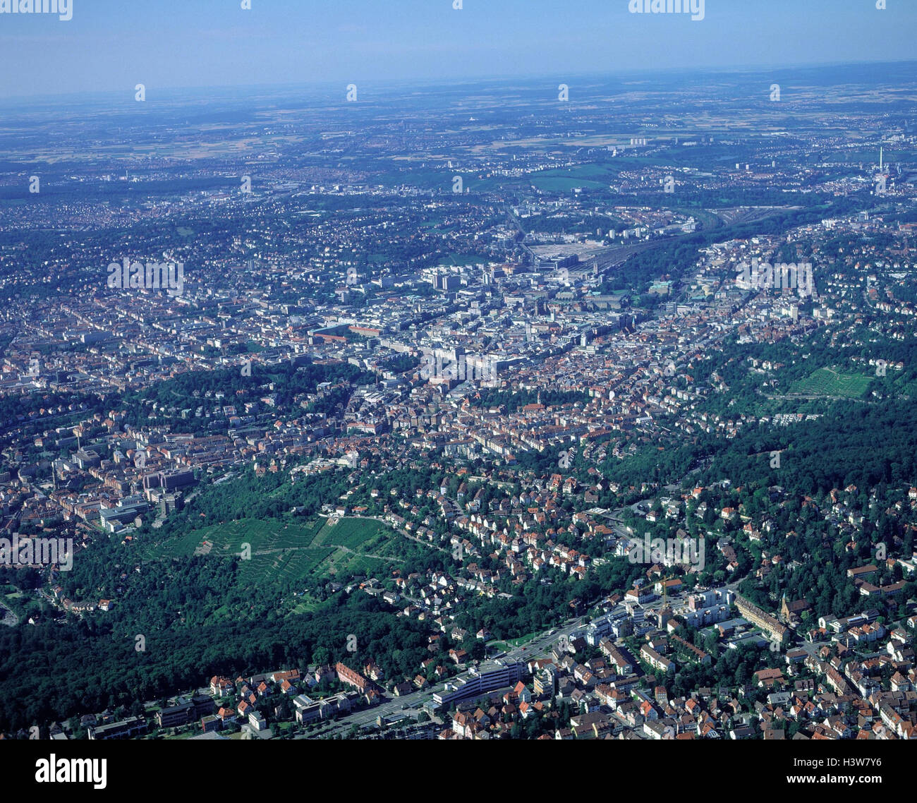 Germany, Stuttgart, town overview, aerial shots, town, town view ...