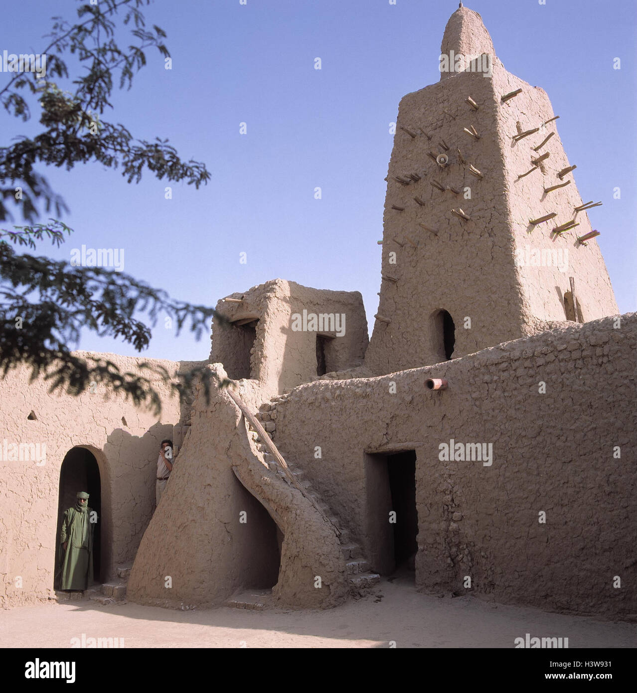 Mali, Timbuktu, big mosque, mosque Djinger rep., detail, Africa, oasis town, structure, place of interest, tradition, architectural style, mucky building, mucky construction method, Unesco-world cultural heritage Stock Photo