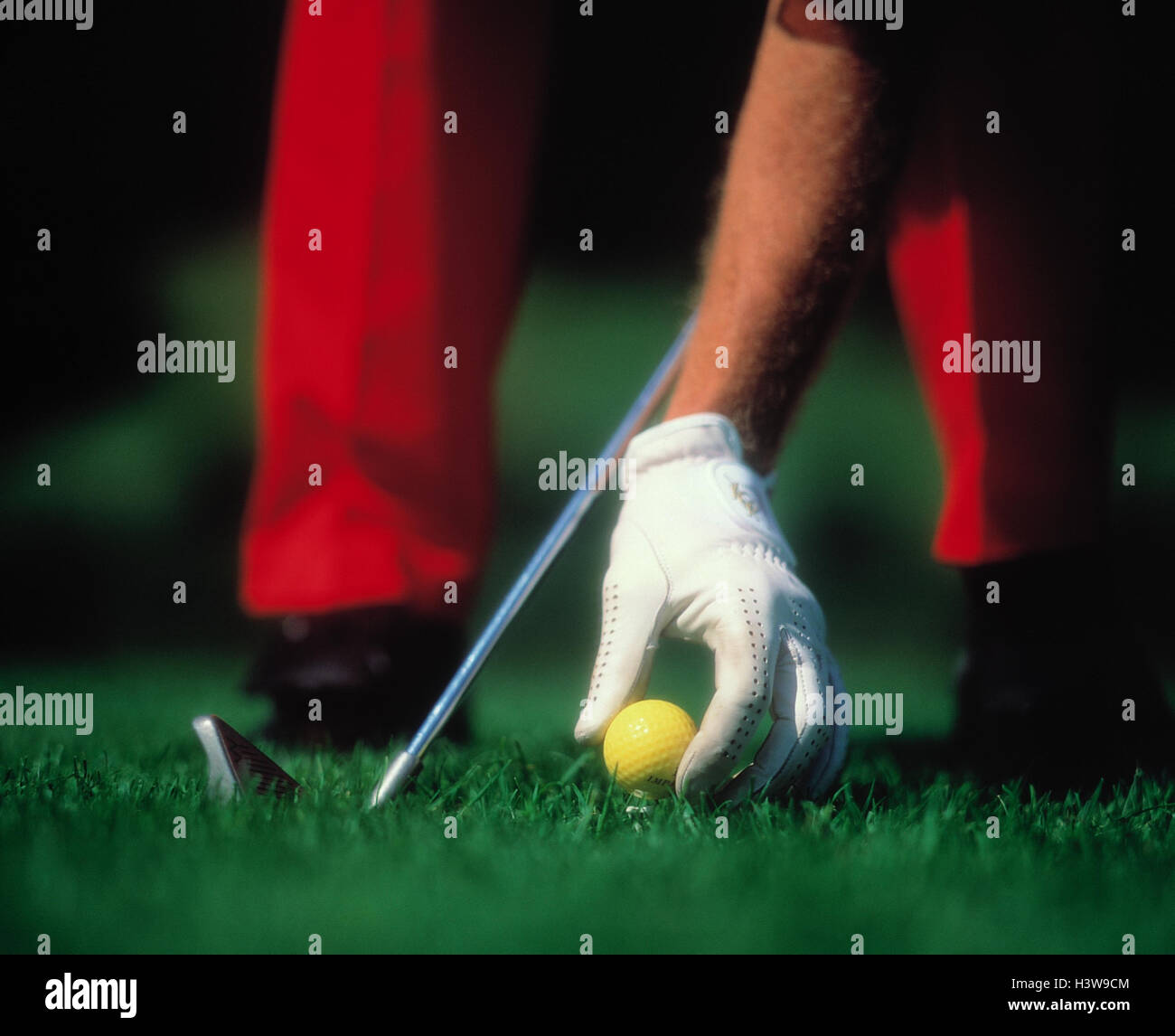 Golfers, detail, tea, ball, position, feet, racquets, hand, Golf ball