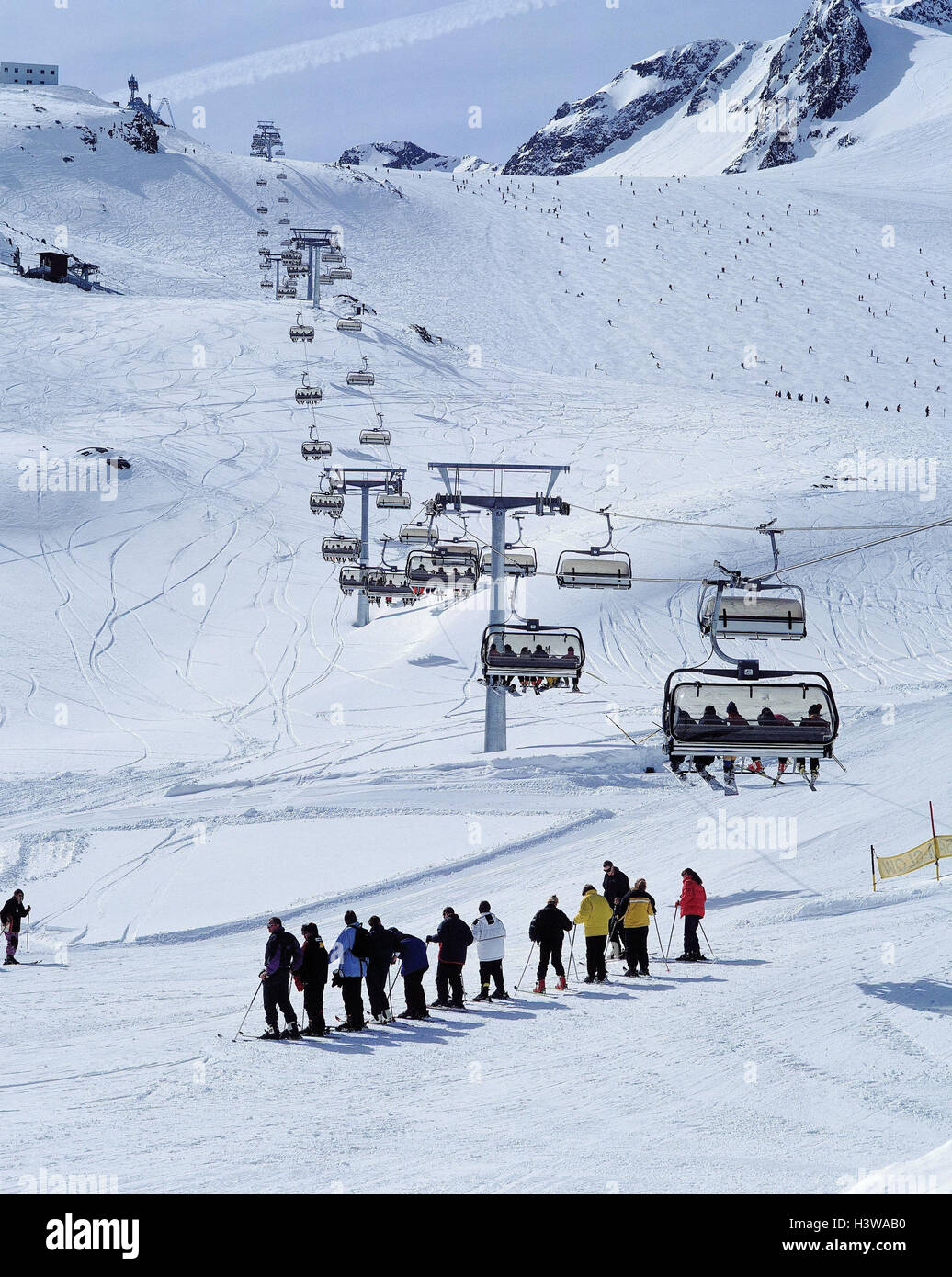 Austria, Tyrol, Stubaier glacier, sixarmchair lift "ice cream col