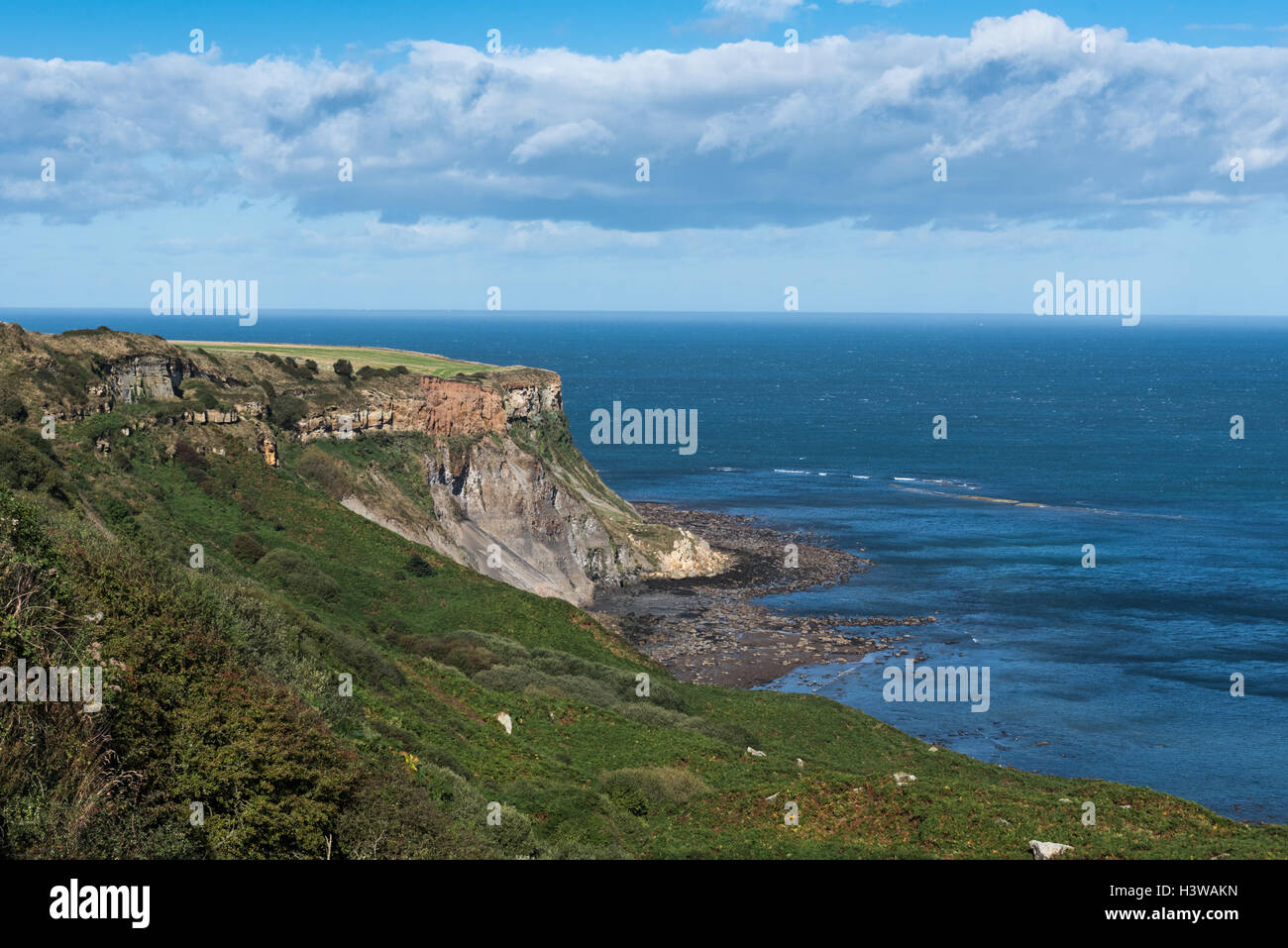 Sea Cliffs at Kettleness on the North Yorkshire Coast above Whitby Stock Photo