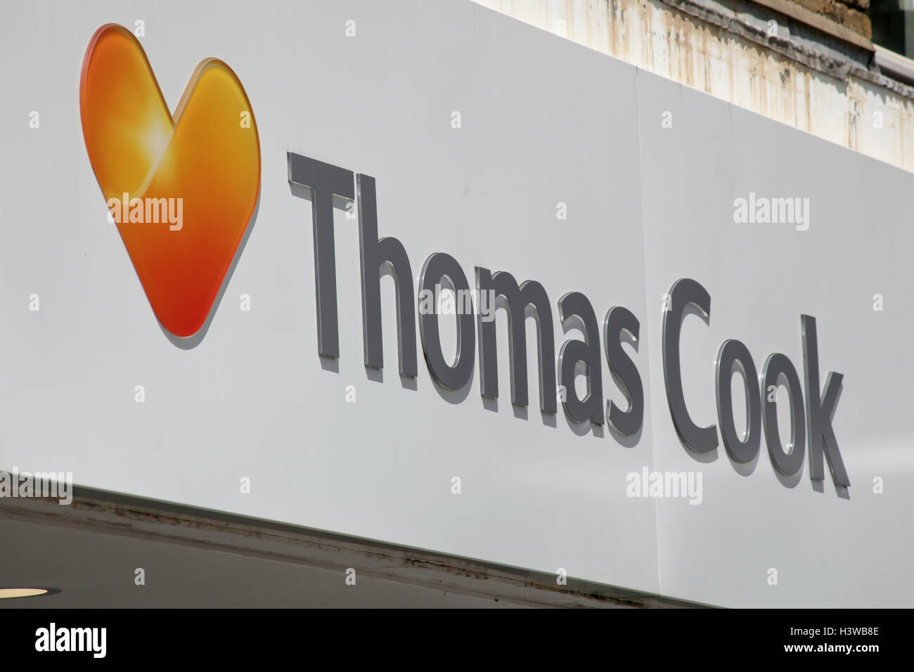 Thomas Cook shop sign, High Street, Brentwood, Essex Stock Photo