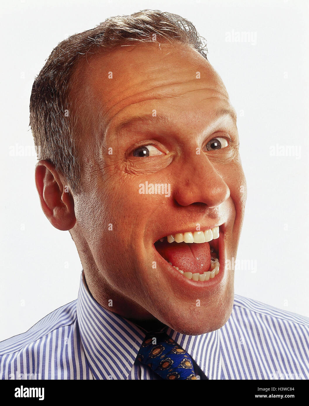 Man, middle old person, joy, portrait, professions, studio, cut out, glad, enthusiastically, enthusiasm, cheerfulness, Stock Photo