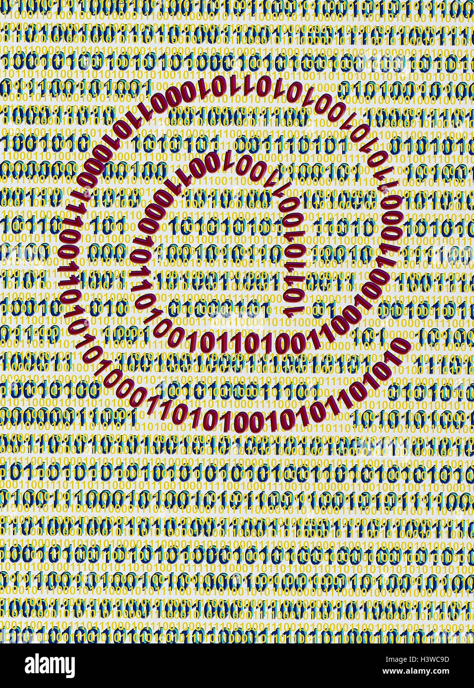 Binary code, at-sign, icon, binary file, coding, e-mail, Binary, system, At sign, Internet, www, decryption, encryption, encode, data, bits, Electronic message, figure system, binary numbers, at symbol, post, electronically Stock Photo
