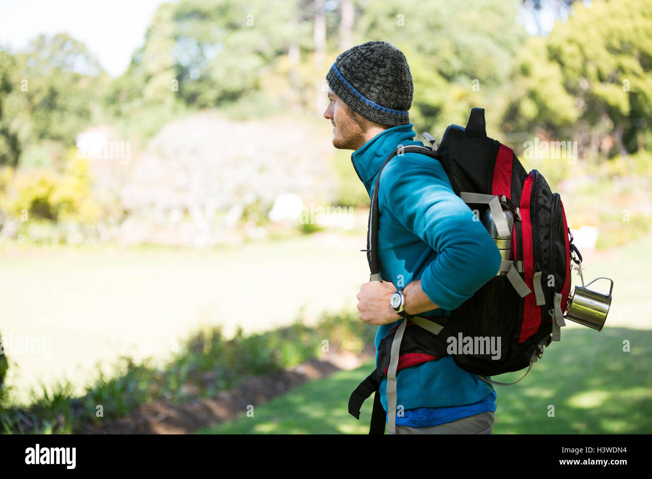 Man hiker standing looking hi-res stock photography and images - Alamy