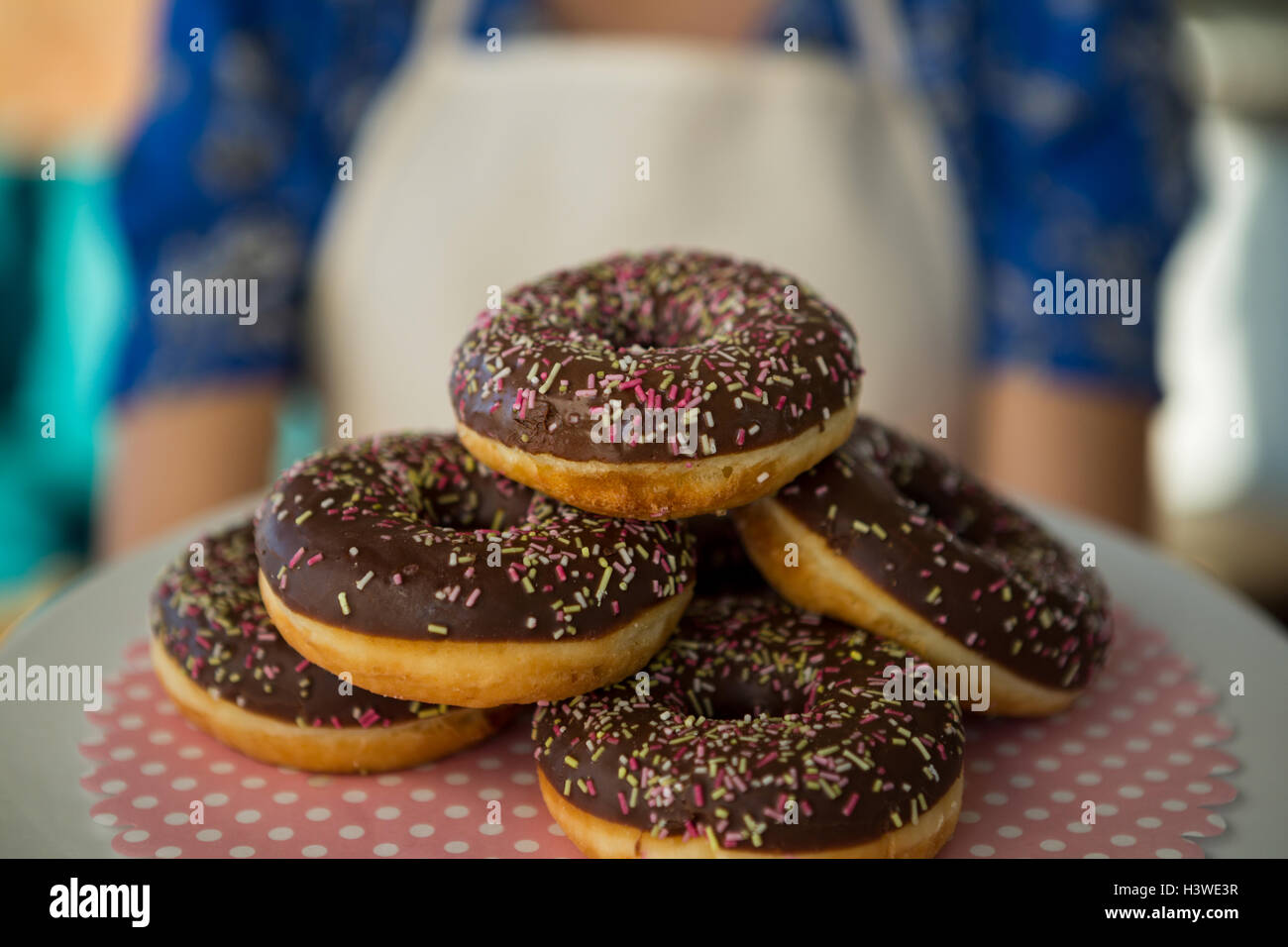 Close-up of tempting doughnuts Stock Photo
