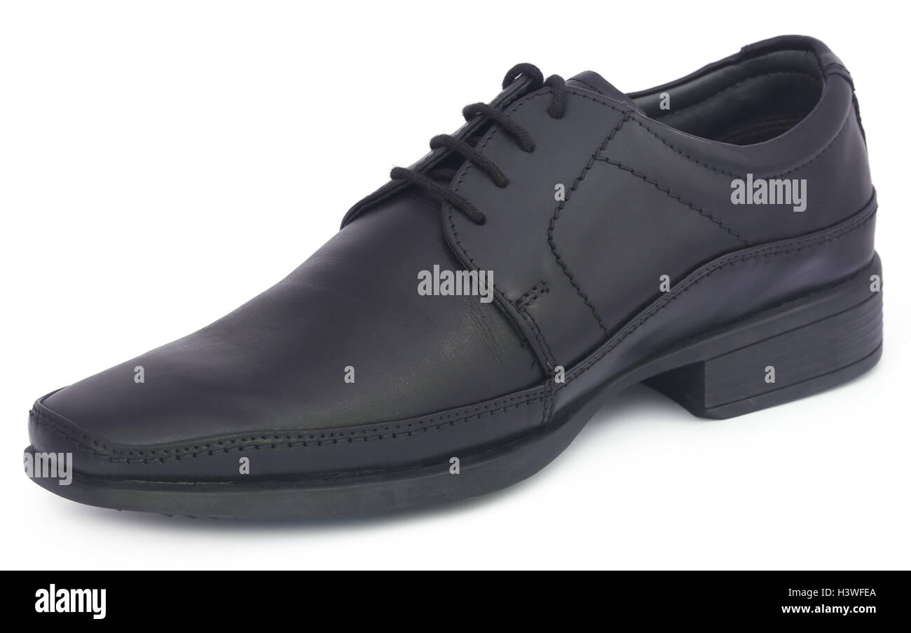 Single shoe for gentleman over white background Stock Photo - Alamy