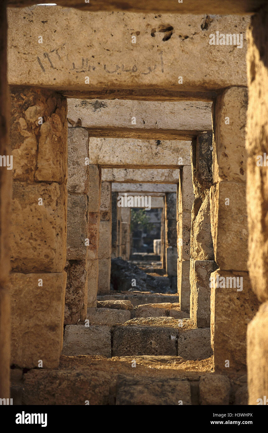 Lebanon, Tyros, tyre III, Hippodrom, stand, underpass, walk the Middle East, front East, the Near East, Al bass, range III, ruin site, excavations, temple ruin, structure, architecture, architectural style, art, culture, place of interest Stock Photo