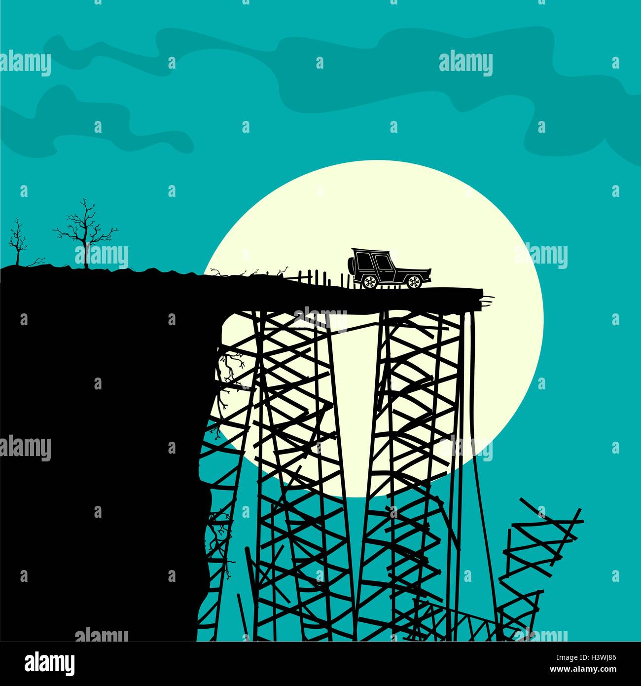 Broken Bridge Clip Art