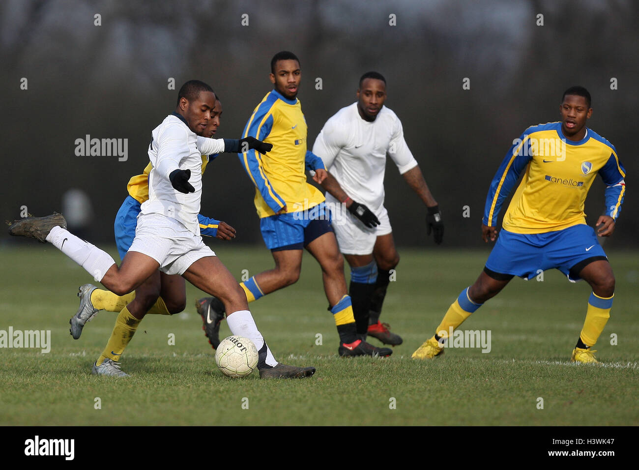 Queensbridge score their second goal Queensbridge Rangers (white) vs